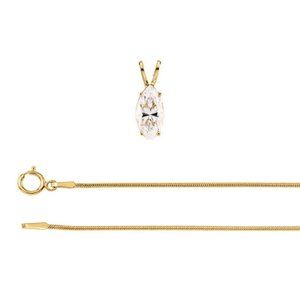 Marquise Diamond Pendant 14K Yellow Gold 1.23 Ct E Si2 Hrd C47200114